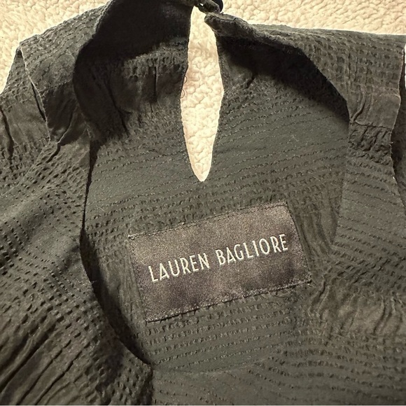 Lauren Bagliore Black Sleeveless Asymmetrical Tunic Top Gauzy Langenlook - Picture 10 of 11